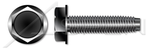 1/4"-20 X 5/8" Trilobe Thread Rolling Screws for Metals, Hex Indented Washer Head, Steel, Black Oxide and Waxed
