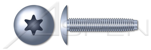 #10-32 X 3/8" Trilobe Thread Rolling Screws for Metals, Truss Head 6Lobe Torx(r) Drive, Steel, Zinc Plated and Waxed