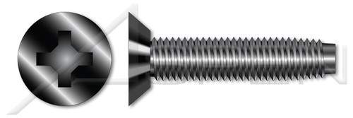 #10-32 X 3/8" Trilobe Thread Rolling Screws for Metals, Flat Undercut Phillips Drive, Steel, Black Oxide and Waxed