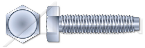3/8"-16 X 1-1/4" Trilobe Thread Rolling Screws for Metals, Indented Hex Head, Steel, Zinc Plated and Waxed