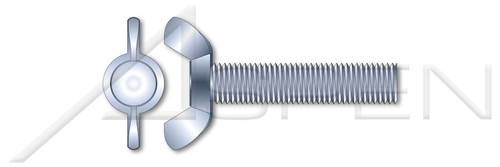 1/4"-20 X 1/2" Wing Screws, Type "A", Cold Formed, Full Body, Steel, Zinc Plated