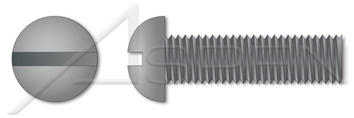 1/4"-20 X 1/2" Machine Screws, Round Slot Drive, Steel, Plain