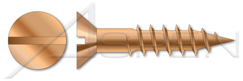 #16 X 2-1/2" Wood Screws, Flat Slot Drive, Silicon Bronze