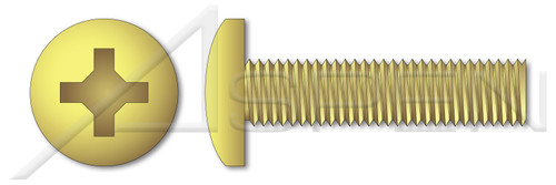 #8-32 X 5/8" Machine Screws, Pan Phillips Drive, Full Thread, Brass