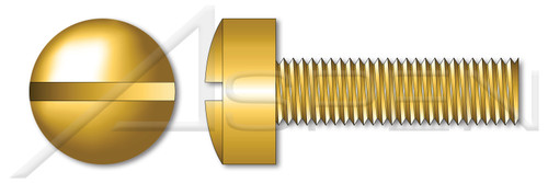 #3-48 X 1" Machine Screws, Fillister Slot Drive, Full Thread, Brass