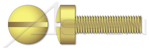 #8-32 X 3/8" Machine Screws, Fillister Slot Drive, Full Thread, Brass