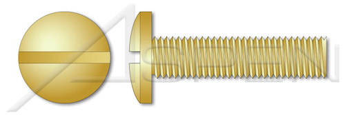 #0-80 X 1/8" Machine Screws, Binding Head Slot Drive, Full Thread, Brass