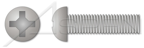 1/4"-20 X 1-1/2" Machine Screws, Round Phillips Drive, Full Thread, Aluminum