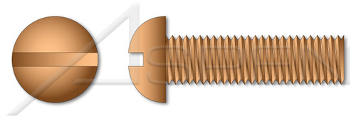 #10-24 X 1" Machine Screws, Round Slot Drive, Full Thread, Silicon Bronze