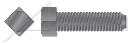 1-1/8"-7 X 7" Set Screws, Square Head, Cup Point, Full Thread, Steel, Made in U.S.A.