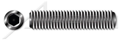 3/8"-16 X 1" Hex Socket Set Screws, Oval Point, UNC Coarse Thread, Alloy Steel