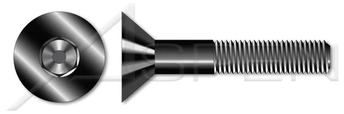 M12-1.75 X 80mm DIN 7991 / ISO 10642, Metric, Flat Head Socket Cap Screws, Class 12.9 Steel, Black Oxide, Holo-Krome