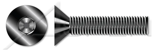 #10-24 X 3/4" Flat Head Socket Cap Screws, UNRC Coarse Thread, Alloy Steel, Black Oxide, Holo-Krome