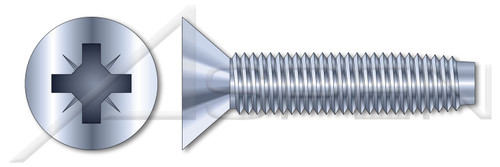 M2-0.4 X 16mm DIN 7500 Type M, Metric, Thread Rolling Screws for Metals, Flat Pozi Recess Type Z, Steel, Zinc Plated