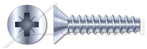 M6 X 30mm Thread Rolling Screws for Plastics, Metric, Flat Pozi Recess Type Z, Steel, Zinc Plated