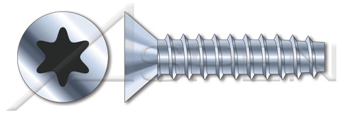 M3 X 6mm Thread Rolling Screws for Plastics, Metric, Flat Head 6Lobe Torx(r) Drive, Steel, Zinc Plated
