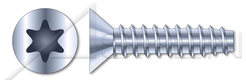 M5 X 16mm Thread Rolling Screws for Plastics, Metric, Flat Head 6Lobe Torx(r) Drive, Steel, Zinc Plated