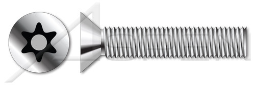 1/4"-20 X 1/2" Machine Screws, Flat Countersunk Head Tamper-Resistant 6Lobe Torx(r) Pin Drive, Stainless Steel