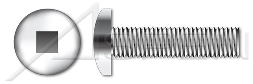 #8-32 X 3/4" Machine Screws, Pan Square Drive, Full Thread, Stainless Steel