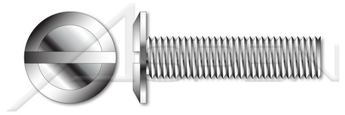 3/8"-16 X 1" Sidewalk Bolts, Machine Screws, Slotted Drive, Stainless Steel