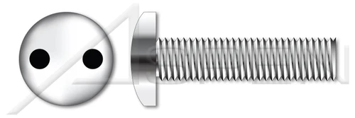 #10-24 X 1-1/2" Machine Screws, Pan Head Tamper-Resistant Drilled Spanner Drive, Stainless Steel