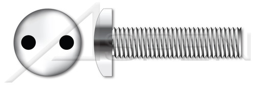 #10-32 X 2" Machine Screws, Pan Head Tamper-Resistant Drilled Spanner Drive, Stainless Steel