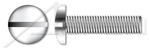 #10-32 X 3/4" Machine Screws, Pan Slot Drive, Full Thread, AISI 316 Stainless Steel