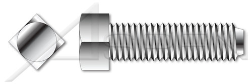 1/4"-20 X 1" Set Screws, Square Head, Cup Point, Stainless Steel