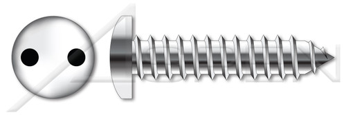 #4 X 3/4" Self-Tapping Sheet Metal Screws, Pan Head Tamper-Resistant Drilled Spanner Drive, Type "AB", Stainless Steel, Includes Driver Bit