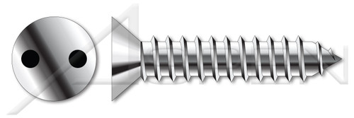 #6 X 3/8" Self-Tapping Sheet Metal Screws, Flat Countersunk Head Tamper-Resistant Drilled Spanner Drive, Stainless Steel, Includes Driver Bit