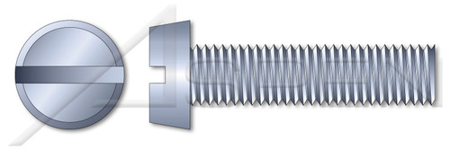 M2.5-0.45 X 12mm DIN 84 / ISO 1207, Metric, Machine Screws, Cheese Head Slot Drive, Full Thread, Class 4.8 Steel, Zinc Plated