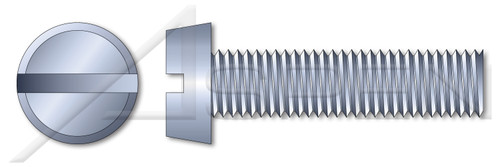 M4-0.7 X 60mm DIN 84 / ISO 1207, Metric, Machine Screws, Cheese Head Slot Drive, Full Thread, Class 4.8 Steel, Zinc Plated