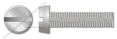 M3-0.5 X 12mm DIN 84 / ISO 1207, Metric, Machine Screws, Cheese Head Slot Drive, Full Thread, Aluminum