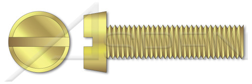 M3-0.5 X 6mm DIN 84 / ISO 1207, Metric, Machine Screws, Cheese Head Slot Drive, Full Thread, Brass