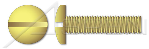 M4-0.7 X 25mm DIN 85 / ISO 1580, Metric, Machine Screws, Pan Slot Drive, Full Thread, Brass