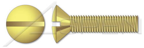 M4-0.7 X 40mm DIN 964 / ISO 2010, Metric, Machine Screws, Oval Slot Drive, Full Thread, Brass