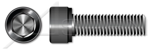 M4-0.7 X 25mm DIN 912 / ISO 4762, Metric, Hex Socket Head Cap Screws, Full Thread, Class 12.9 Steel, Plain