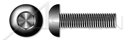 M2-0.4 X 4mm ISO 7380-1, Metric, Button Head Hex Socket Cap Screws, Full Thread, Class 10.9 Steel, Plain