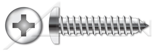 M6.3 X 25mm DIN 7981 / ISO 7049, Metric, Self-Tapping Sheet Metal Screws, Pan Phillips Drive, Full Thread, A2 Stainless Steel