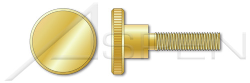 M4-0.7 X 10mm DIN 464, Metric, Thumb Screws, Knurled Flat Head, High Type, Brass