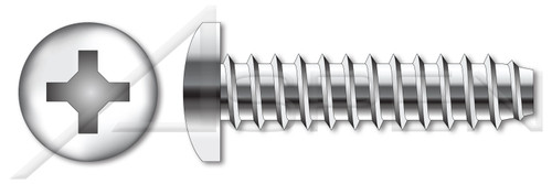 #4 X 3/16" Self-Tapping Sheet Metal Screws, Type "B", Pan Phillips Drive, Stainless Steel