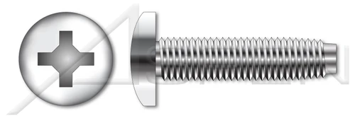 #10-24 X 1-1/2" Trilobe Thread Rolling Screws for Metals, Pan Phillips Drive, 18-8 Stainless Steel, Passivated and Waxed