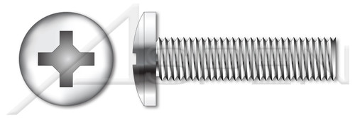 1/4"-20 X 3/4" Machine Screws, Binding Head Phillips Drive, Full Thread, Stainless Steel