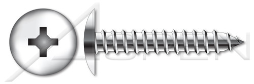 #8 X 2" Self-Tapping Sheet Metal Screws, Type "AB", Truss Phillips Drive, Stainless Steel