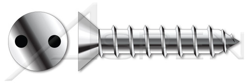 #10 X 1-1/4" Self-Tapping Sheet Metal Screws, Flat Countersunk Head Tamper-Resistant Drilled Spanner Drive, Type "A", Stainless Steel
