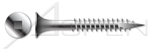 #12 X 3" Deck Screws, Bugle Square Drive, Type 17 Point, AISI 316 Stainless Steel