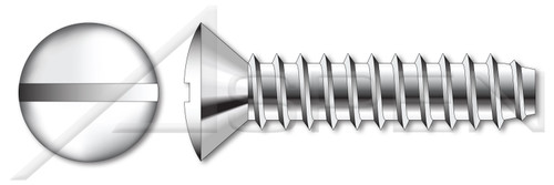 #8 X 3/4" Self-Tapping Sheet Metal Screws, Type "B", Oval Phillips Drive, Stainless Steel