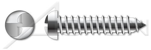 #14 X 3/4" Self-Tapping Sheet Metal Screws, Round Head Tamper-Resistant One-Way Slotted Drive, Type "AB", Stainless Steel