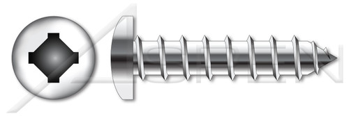 #8 X 3/4" Self-Tapping Sheet Metal Screws, Type "A", Pan Head Phillips/Square Combo Drive, Stainless Steel