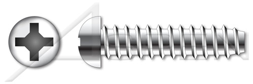 #4 X 3/16" Self-Tapping Sheet Metal Screws, Type "B", Round Phillips Drive, Stainless Steel